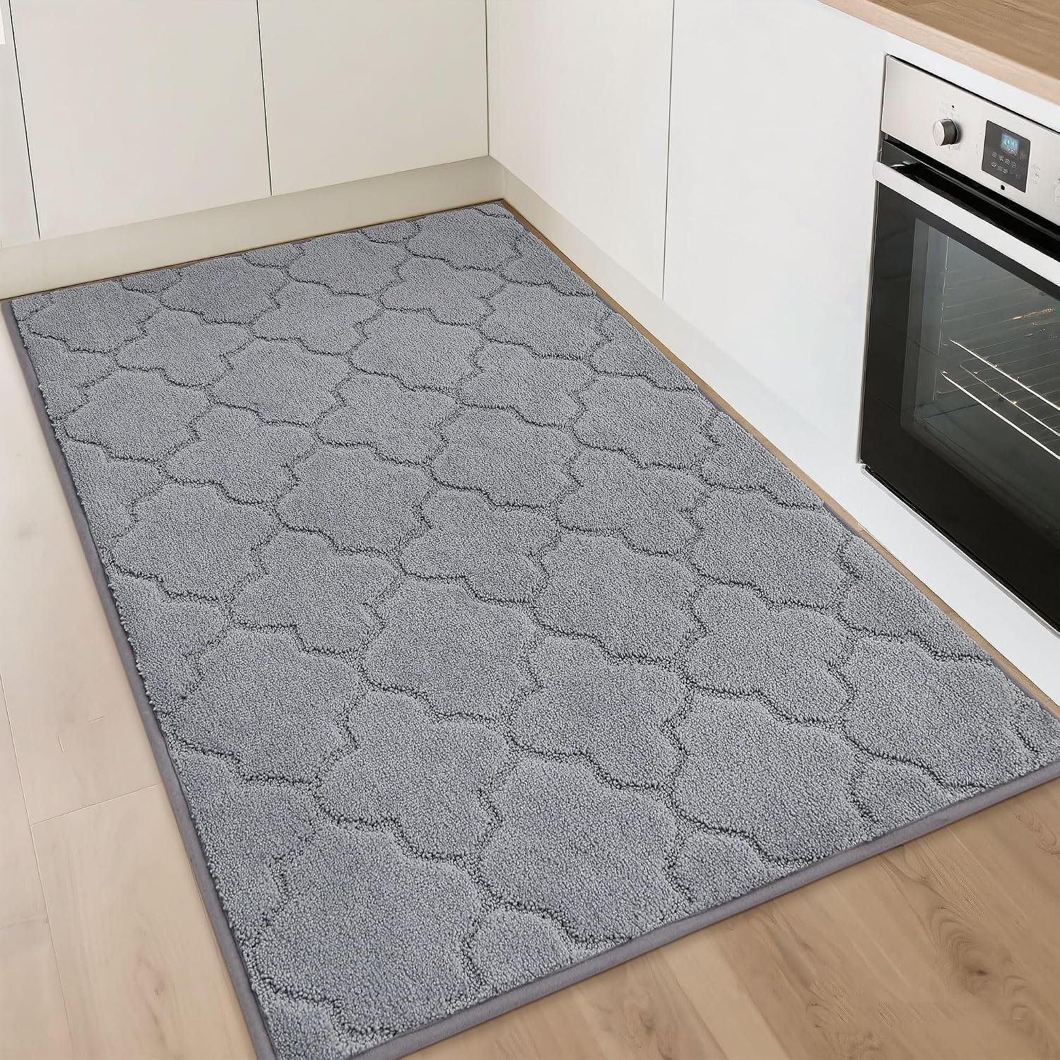 COSY HOMEER Kitchen Rugs 32″x48″ Non-Slip Washable Kitchen Mats for Floor Absorbent Kitchen Carpet Soft Rugs for Kitchen,Sink Mat,Entrance,Area Rug,Grey