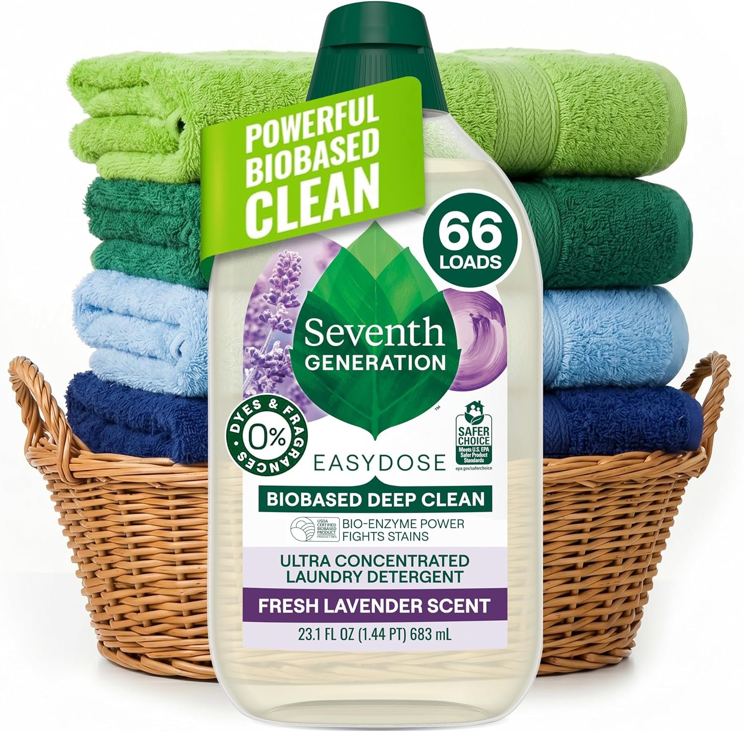 Seventh Generation EasyDose Laundry Detergent Fresh Lavender Ultra Concentrated Washing Detergent 23 oz