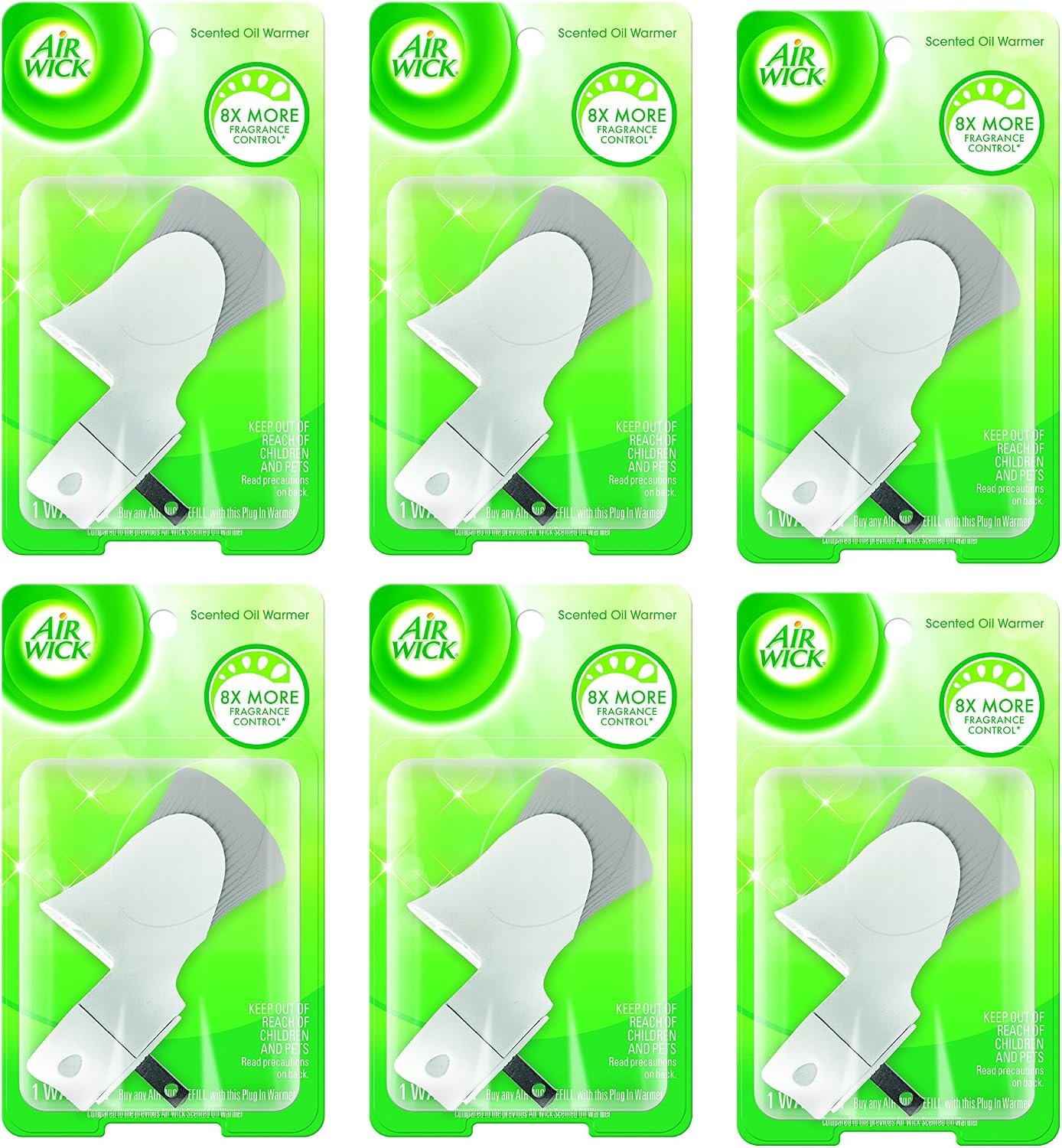 Air Wick Scented Oil Warmer Plugin Air Freshener, White, 6ct