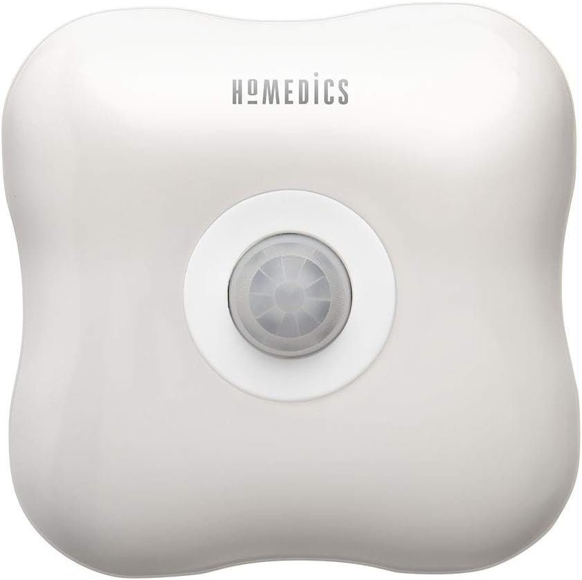 Homedics TotalClean Personal UV-C Plug-In Air Sanitizer | Small Air Purifier for Bedrooms and Bathrooms, Built-In Night-Light for Small Spaces, Auto-On Motion, White