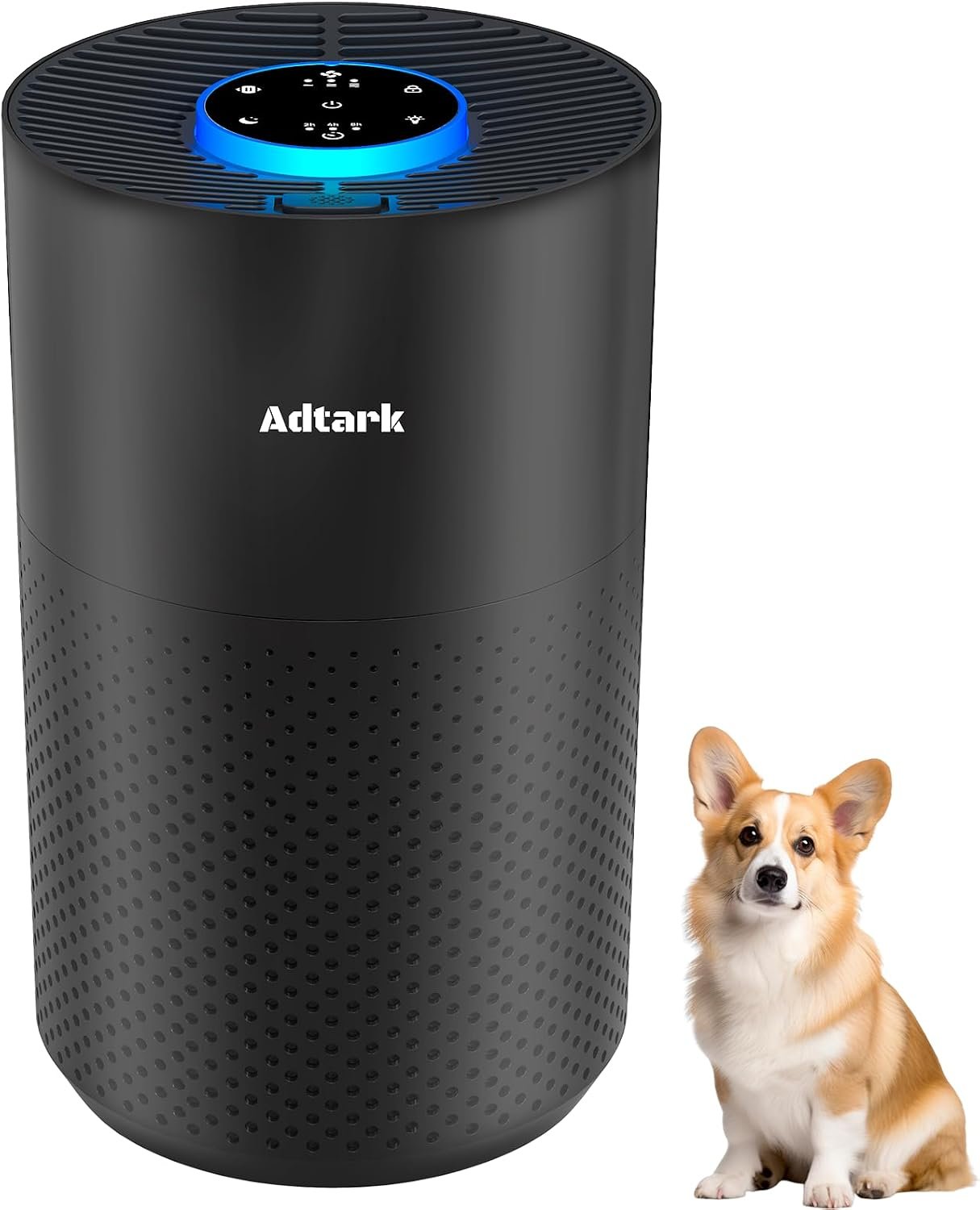 Air Purifiers for Home Bedroom, ADTARK Air Cleaner with 3-in-1 Filter, Sleep Mode & Aroma Function, 3 Light Modes, Room Air Purifier with 3 Timer for Office, Dorm, Hotel (Black)
