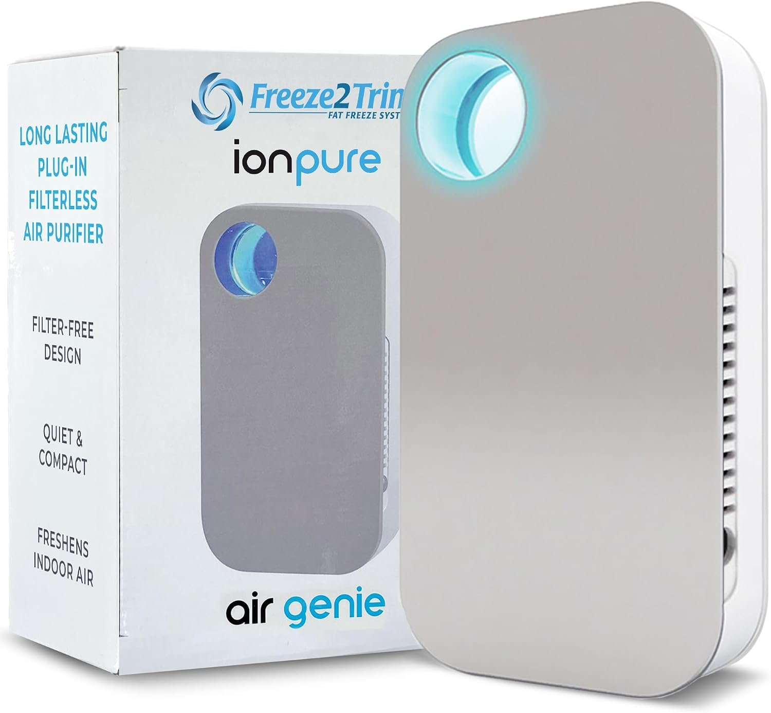 Ion Pure Plug in Air Purifier for Home Negative Ion Technology No Filter | Allergen and Odor Reduction, No Filter, Compact Quiet Operation Air Ionizers for Kitchen, Bedroom, Bathroom Purifiers